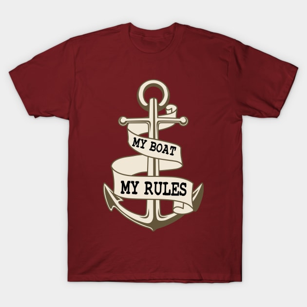 My Boat, My Rules : captain of the boat : boat owner vintage T-Shirt by Mosklis